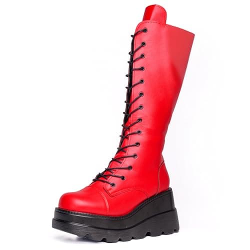 Gothniero Women Black Platform Gothic Knee High Boots Winter Chunky Heel Punk Rave Shoes Size 5.5-11  
Gothniero Women Black Platform Gothic Mid Calf Boots Winter Chunky Heel Punk Rave Lace Up Combat Shoes Size 5.5-11  
Gothniero Women Black Winter K