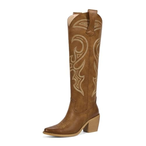 Wetkiss Women's Knee-High Rhinestone Western Boots
