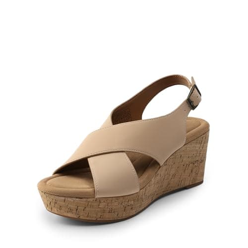 DREAM PAIRS Women's Comfortable Ankle Strap Platform Wedge Sandals