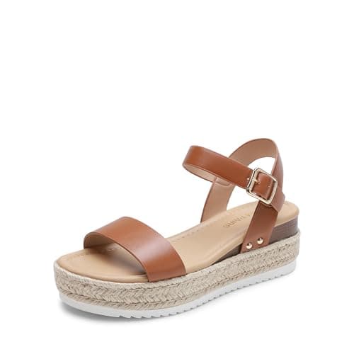 DREAM PAIRS Women's Comfortable Wedge Espadrille Sandals, Open Toe Summer Dress Up Casual