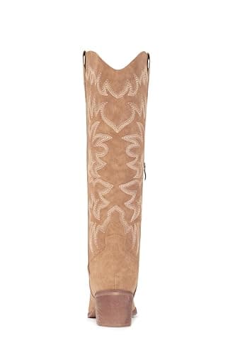 IUV Women's Knee High Western Cowgirl BootsWith Side Zipper & Chunky Heel