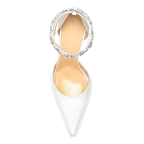 Mikarka Women's Platform Chunky Heeled Dress Shoes with Chain Ankle Strap