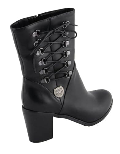 Milwaukee Leather Women's Black Lace-Side Fashion Motorcycle Boots MBL9436