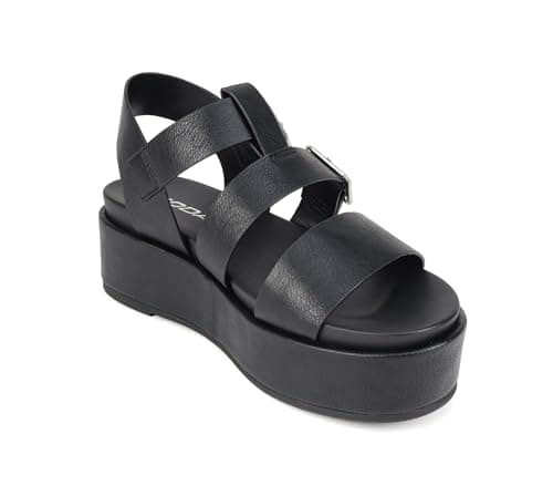 STELLAR Women's Flatform Multi Strap Open Toe Platform Wedge Sandals