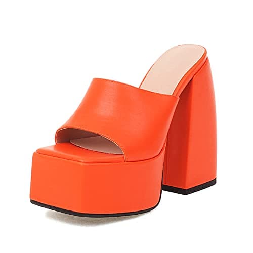Mikarka Women's Slip-On Platform Heeled Sandals