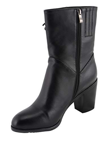 Milwaukee Leather Women's Black Lace-Side Fashion Motorcycle Boots MBL9436
