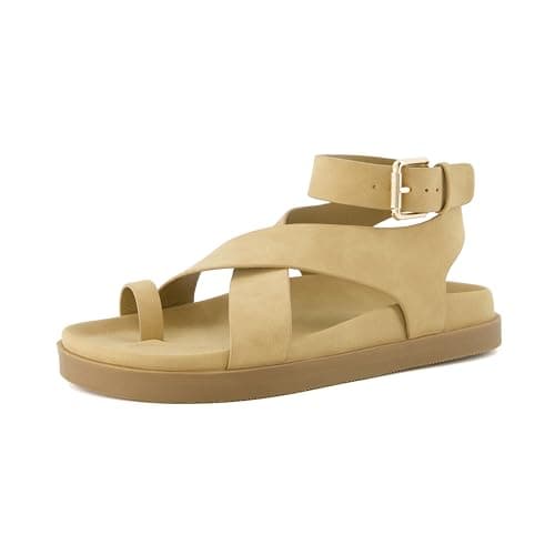 CUSHIONAIRE Women's Wide Width Ankle Wrap Sandal +Comfort