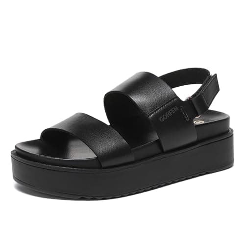 Gorfen Women's Comfortable Open Toe Platform Sandal with Adjustable Strap