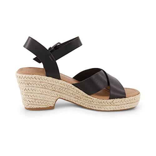 CUSHIONAIRE Women's Robbie Espadrille Wedge Sandal + Memory Foam & Wide Widths