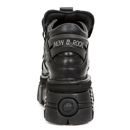 New Rock 106 S29 Women's Gothic Punk Black Metallic Ankle Boots