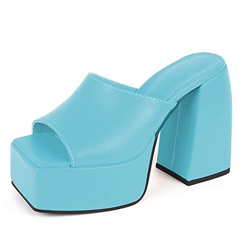 Mikarka Women's Slip-On Platform Heeled Sandals