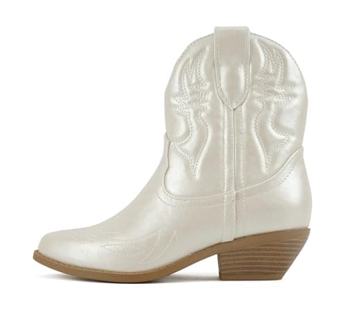Soda Women's Cowgirl Cowboy Western Stitched Short Booties Pointed Toe (Wide Fit Available)