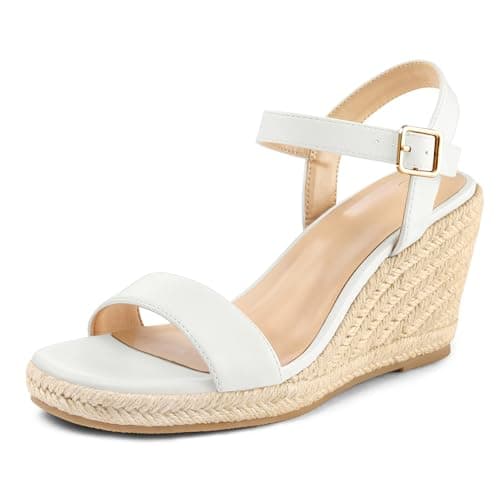 mysoft Women's Platform Espadrille Wedge SandalsCasual Summer Ankle Strap