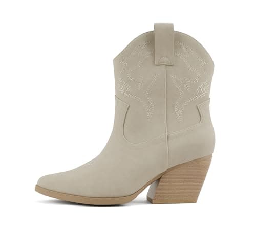 BLAZING Women's Western Bootie Pointe Toe Low Heel (Wide Fit Available)