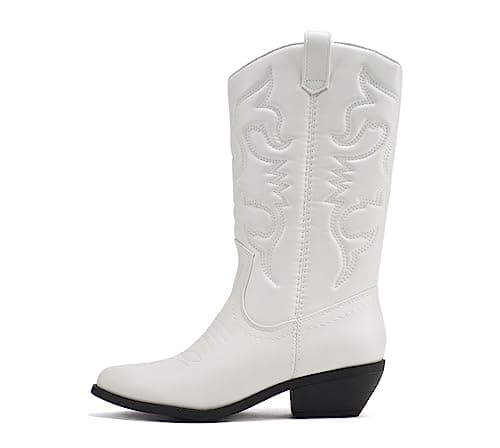Women's Western Cowboy Stitched Pointed Toe Ankle Boot - Soda RENO