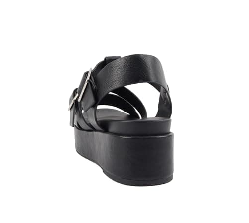 STELLAR Women's Flatform Multi Strap Open Toe Platform Wedge Sandals