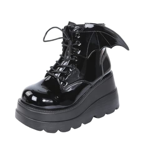 Gothniero Holographic Chunky Heel Ankle Boots US5.5-11