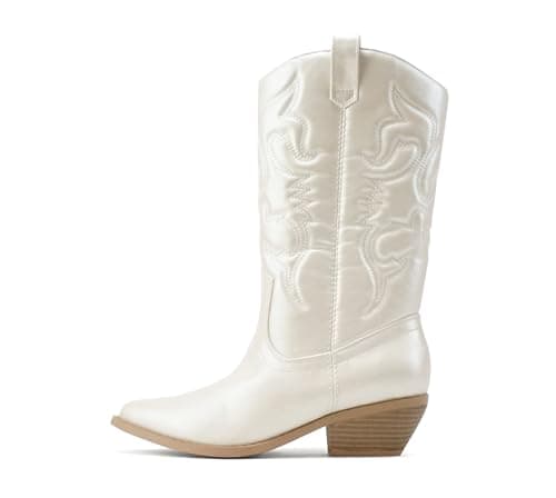Women's Western Cowboy Stitched Pointed Toe Ankle Boot - Soda RENO