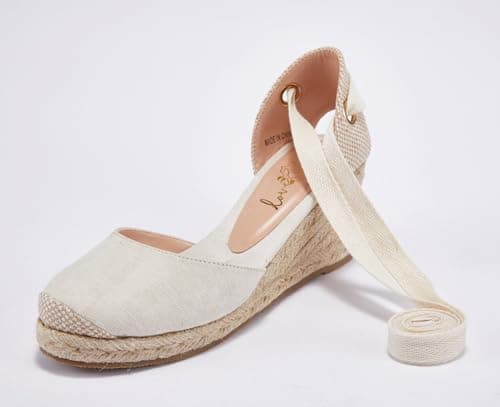 Ruanyu Women's Lace-Up Platform Espadrille Wedge Sandals