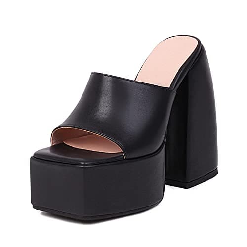 Mikarka Women's Slip-On Platform Heeled Sandals