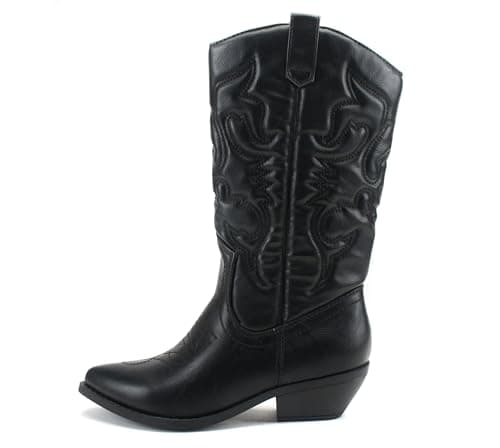 Women's Western Cowboy Stitched Pointed Toe Ankle Boot - Soda RENO