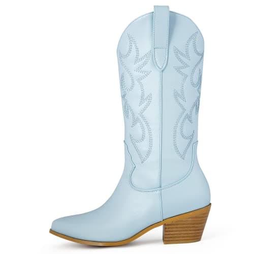 MUCCCUTE Western Cowboy Boots for Women Wide Calf Pointed Toe