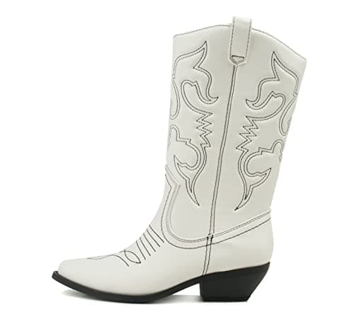 Women's Western Cowboy Stitched Pointed Toe Ankle Boot - Soda RENO
