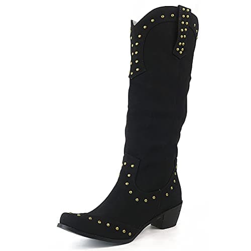 Women's Rhinestone Cowboy Boots for Rodeo - Mid Calf Western Style