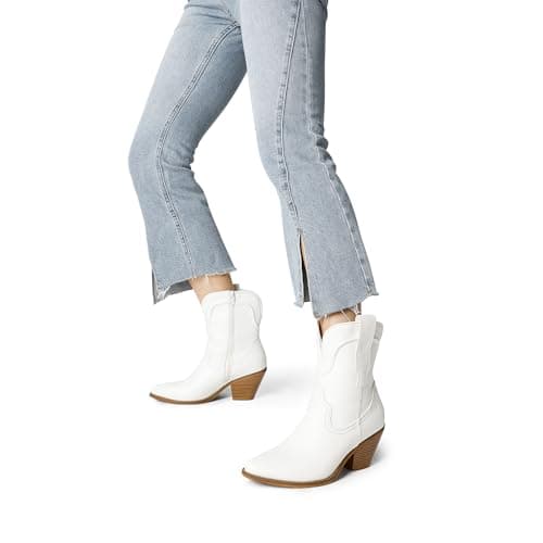 Dream Pairs Women's Western Ankle Boots Cowgirl Cowboy Heel Pointed Toe