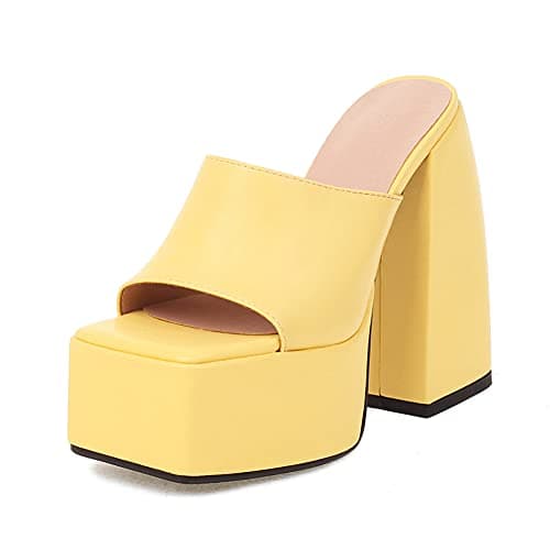 Mikarka Women's Slip-On Platform Heeled Sandals