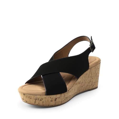 DREAM PAIRS Women's Comfortable Ankle Strap Platform Wedge Sandals
