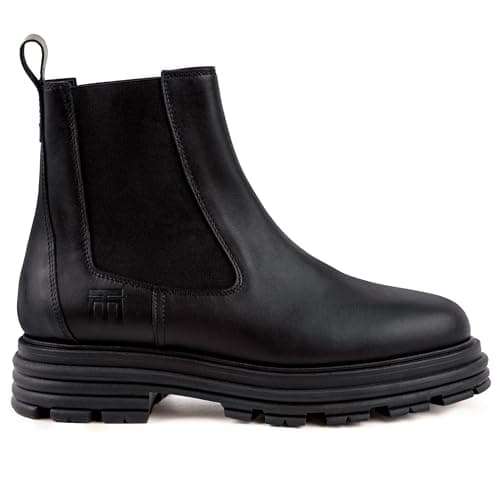 VANERVA Chelsea Boots for Women | Italian Leather, Non-Slip Sole, Chunky Lug Heel