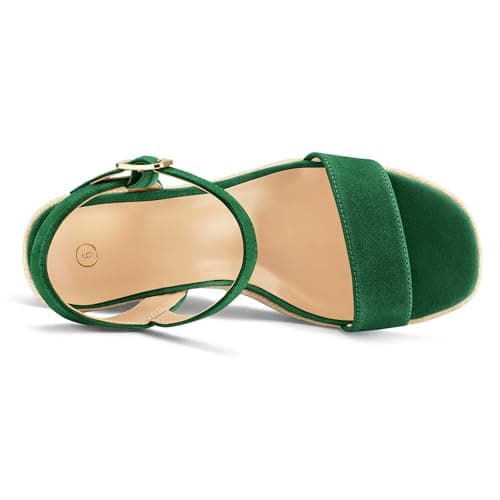 mysoft Women's Platform Espadrille Wedge Sandals Open Toe Ankle Strap Buckle
