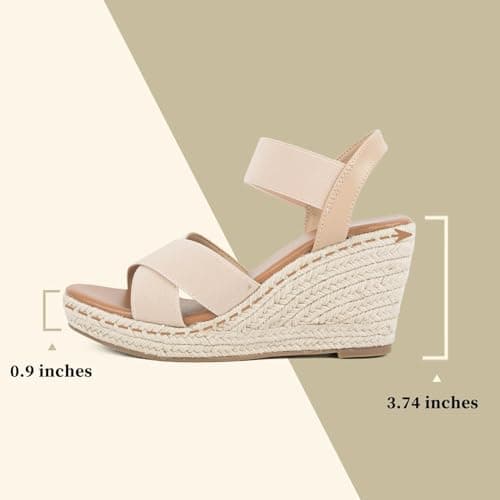 Putu Women's Elastic Ankle Strap Wedge Sandals