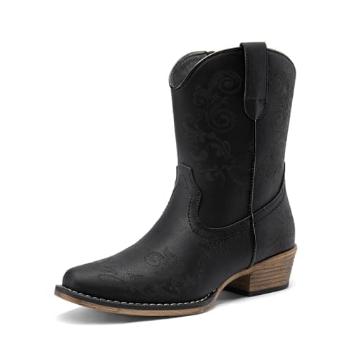 Dream Pairs Women's Western Ankle Boots - Chunky Heels, Square Toe