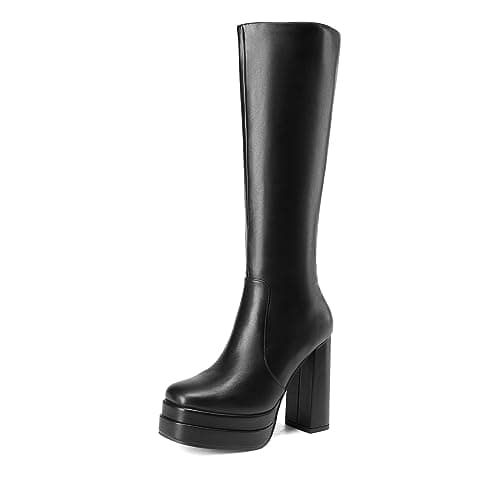 Women's Platform Heeled Knee High Boots for Fall