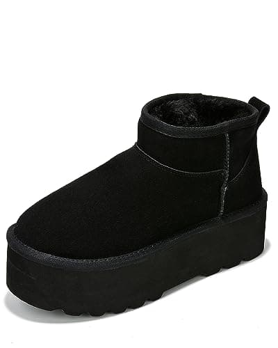 Genuine Suede Leather Ankle Boots for Women - Lightweight Winter Boots
