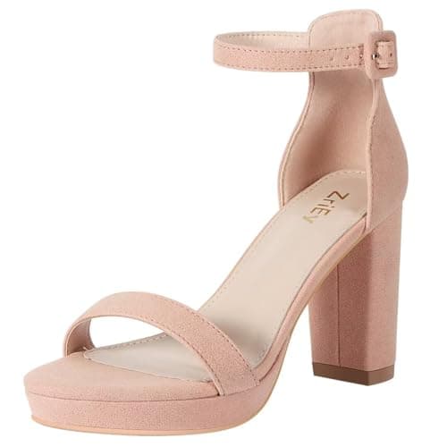 ZriEy 4-Inch Block Heeled Sandals for Women Evening Wedding Prom Party Shoes