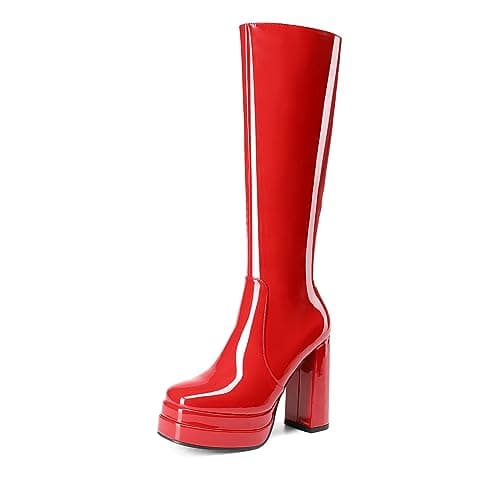 Women's Platform Heeled Knee High Boots for Fall