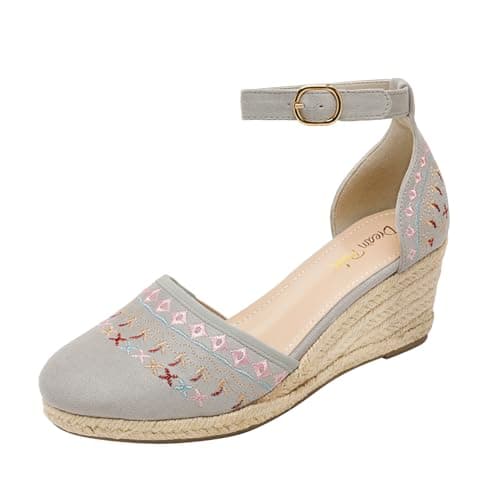 Dream Pairs Women's Ankle Strap Platform Wedge Espadrilles