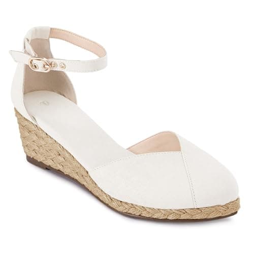Juliet Holy Women's Closed Toe Platform Ankle Strap Espadrille Wedges