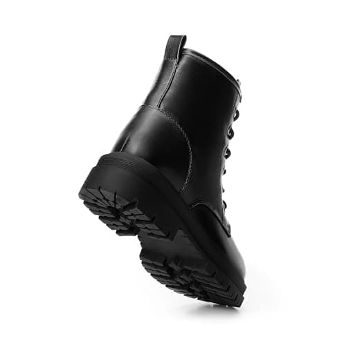 Black Lace-up Combat Boots for Women