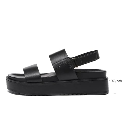 Gorfen Women's Comfortable Open Toe Platform Sandal with Adjustable Strap