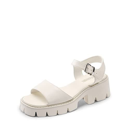 Dream Pairs Women's Low Platform Chunky Heels Ankle Straps Sandals
