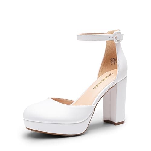 Dream Pairs Women's Chunky Heel Bridal Party Wedding Shoes