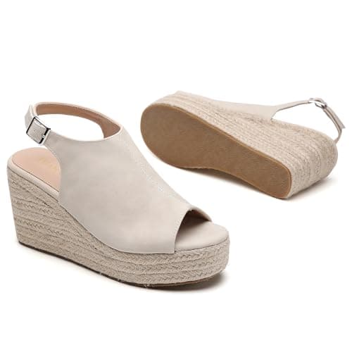 Tilocow Women's Ankle Strap Espadrille Wedges