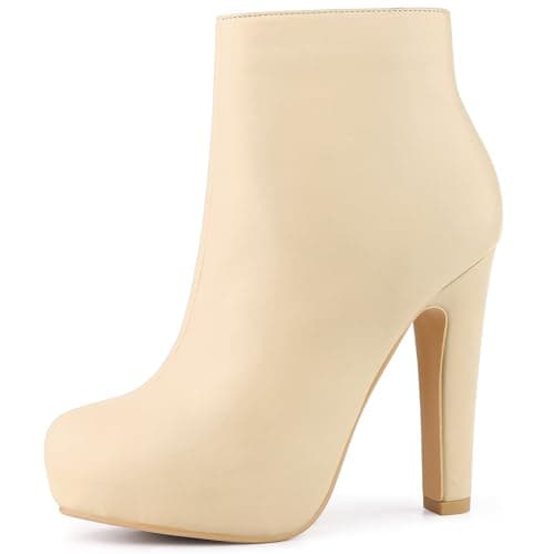 Allegra K Women's Chunky Heel Platform Ankle Boots