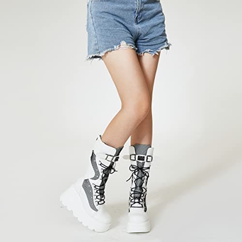 Women's Gothic Platform Combat Boots for Concerts and Festivals
