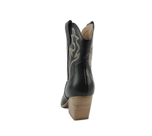 BLAZING Women's Western Bootie Pointe Toe Low Heel (Wide Fit Available)