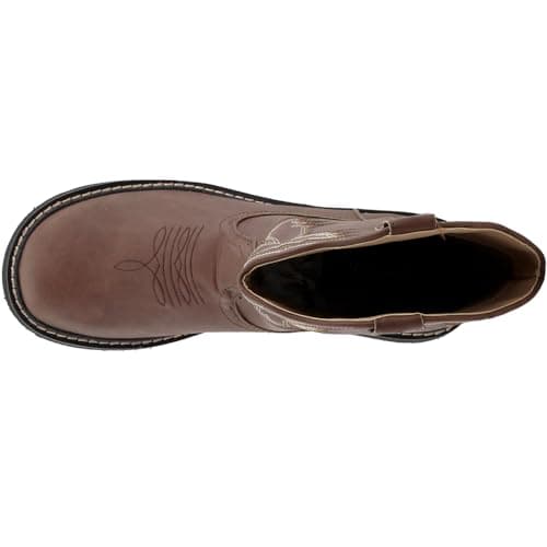 Roper Women's Chunky Rider Embroidered Round Toe Casual Brown Boots